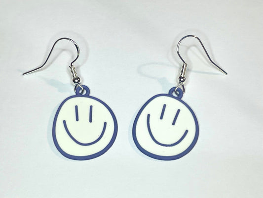 Blue Wobbly Smile Earrings