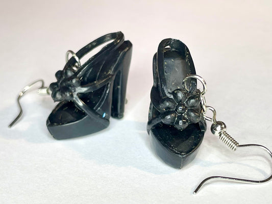 Black Heel Doll Shoe Earrings