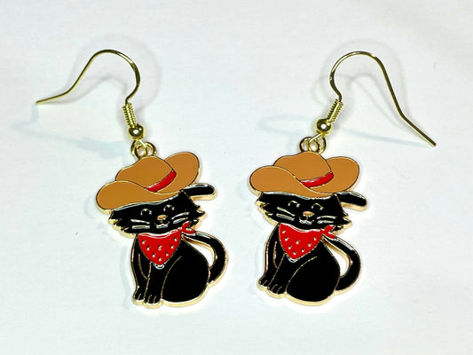 Cowboy Cat Earrings